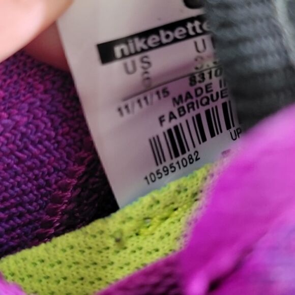 Nike Free RN Flyknit SE Premium Women's Running Shoes Size 6 Purple Black White - Picture 7 of 8